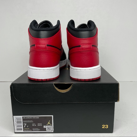 Nike Air Jordan 1 Retro Mid GS “Banned/Bred” NEW - Picture 4 of 4